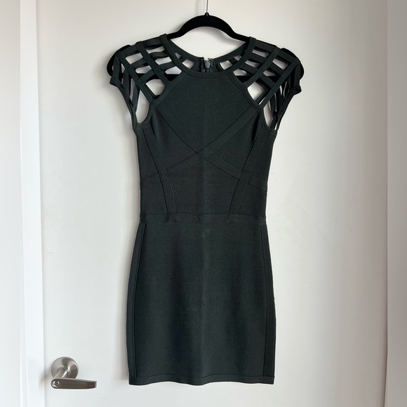 bebe Dresses & Skirts - bebe Black Cage-Detail Sheath Dress